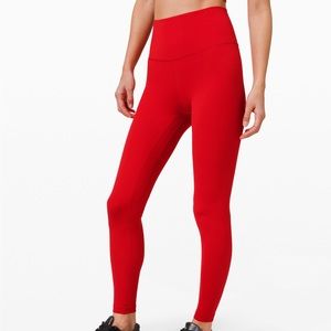 dark red lululemon 25” align leggings